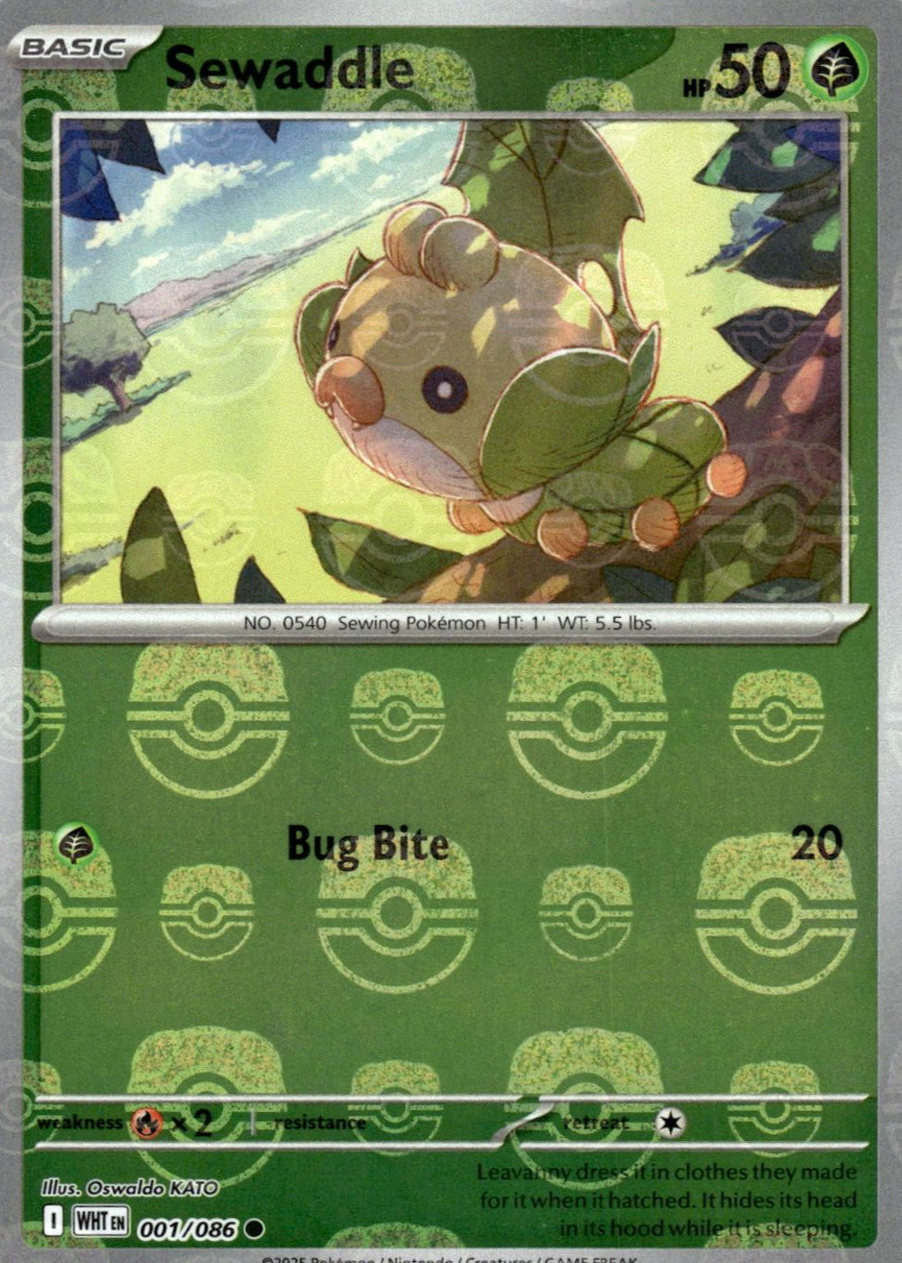 Sewaddle (Master Ball Pattern) 001/086 - NM Inglés