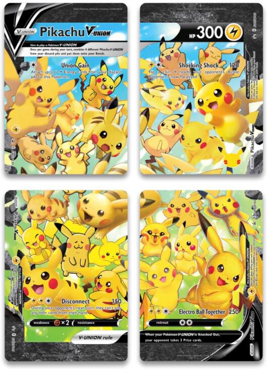 Pikachu V-UNION 4-Card Mural Set SWSH139-SWSH142 - Sword & Shield Promo - Pokémon TCG