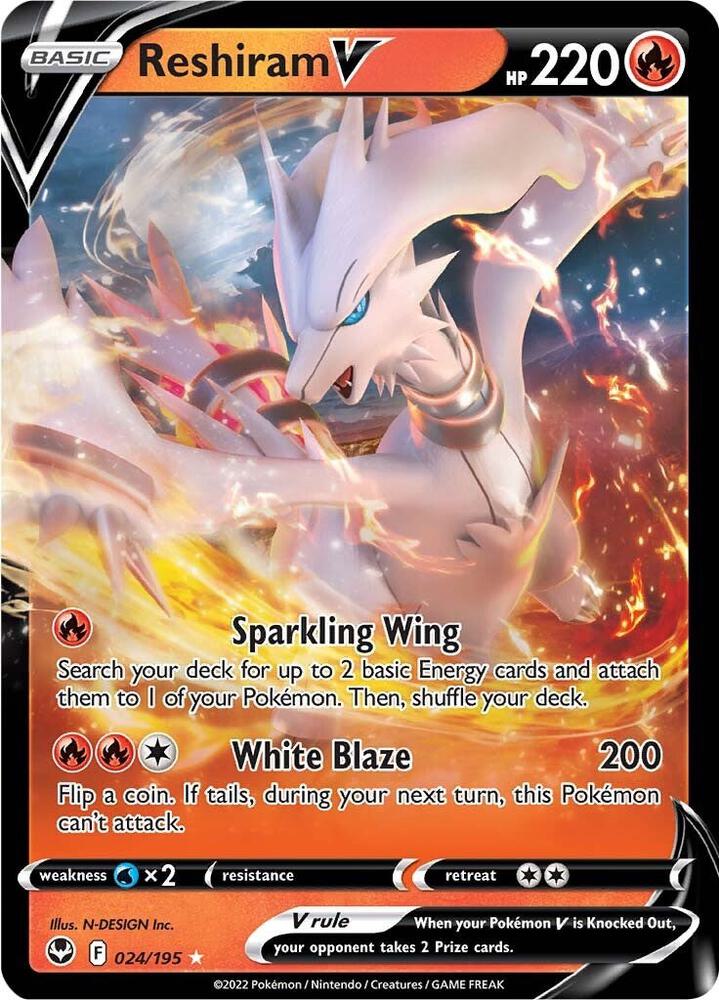 Reshiram V 024/195 - Silver Tempest - Pokémon TCG