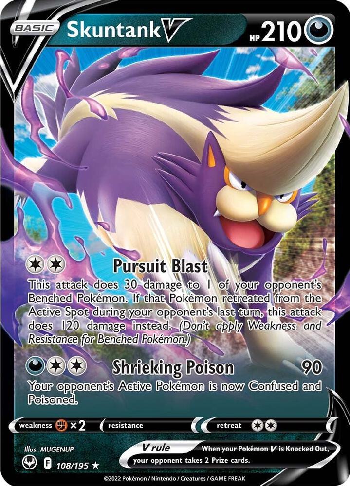 Skuntank V 108/195 - Silver Tempest - Pokémon TCG