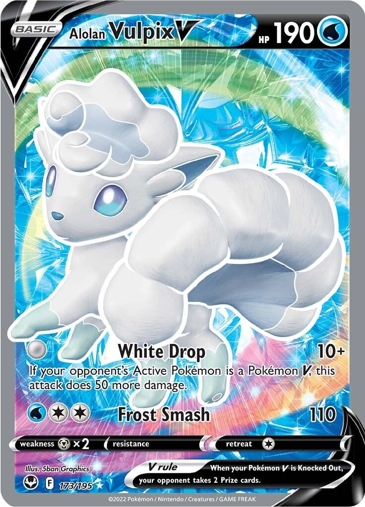 Alolan Vulpix V (Full Art) 173/195 - Silver Tempest - Pokémon TCG