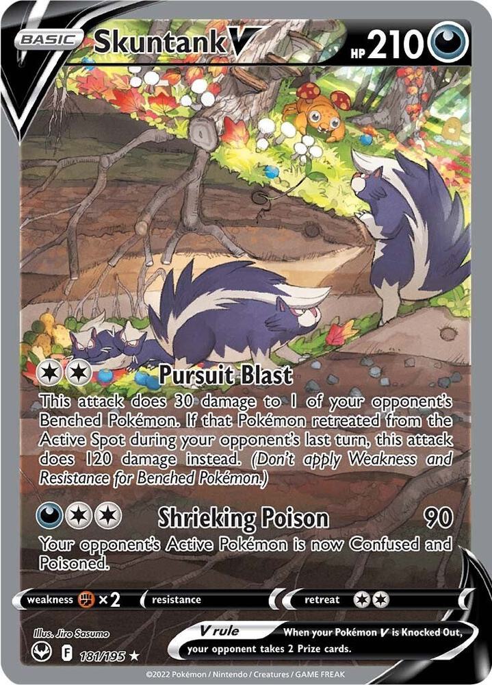 Skuntank V (Alternate Full Art) 181/195 - Silver Tempest - Pokémon TCG
