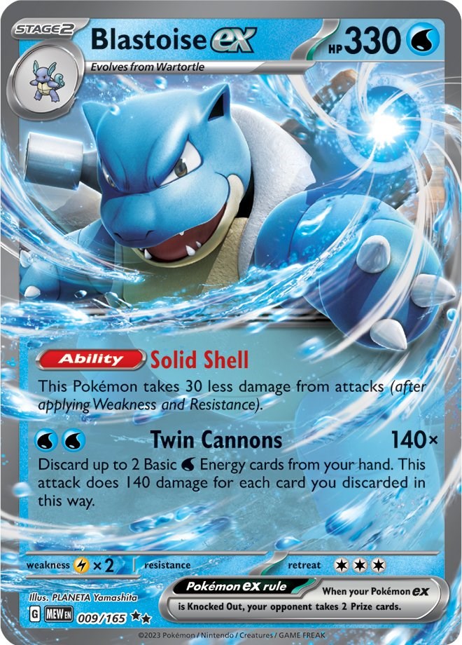 Blastoise ex 009/165 - SV: 151 - Pokémon TCG