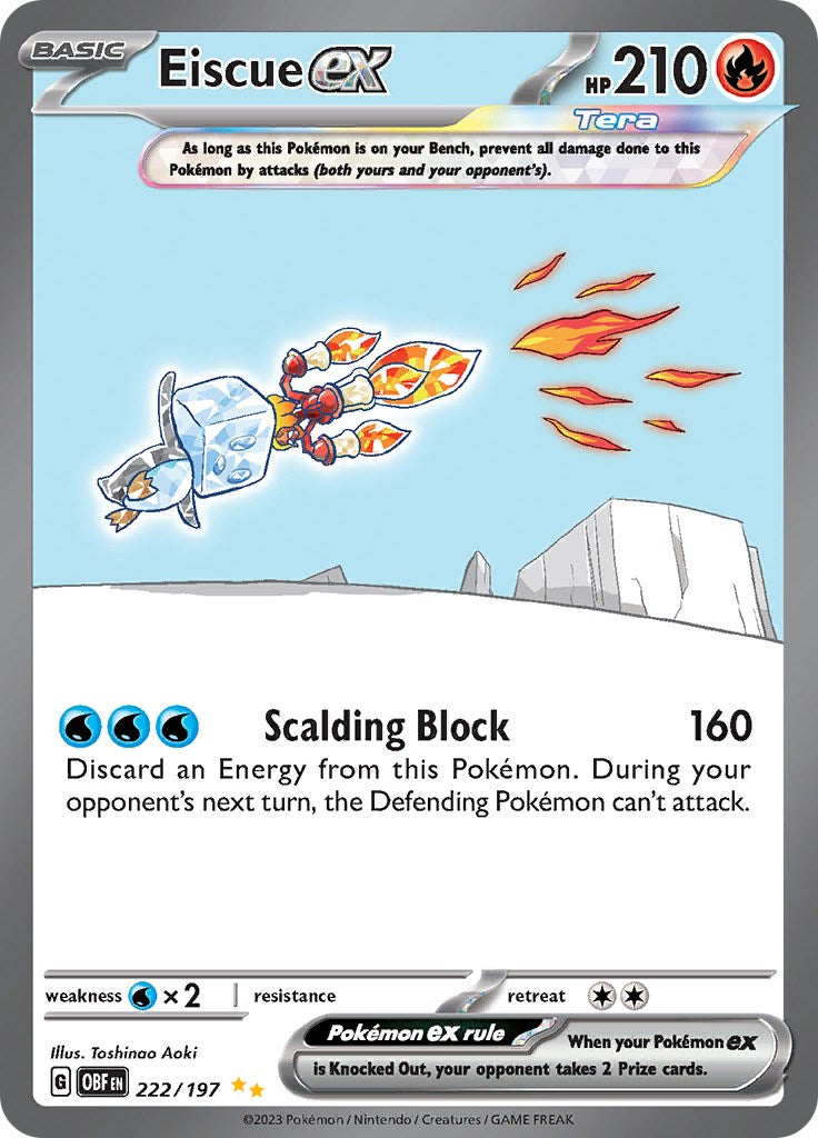 Eiscue ex 222/197 - Obsidian Flames - Pokémon TCG