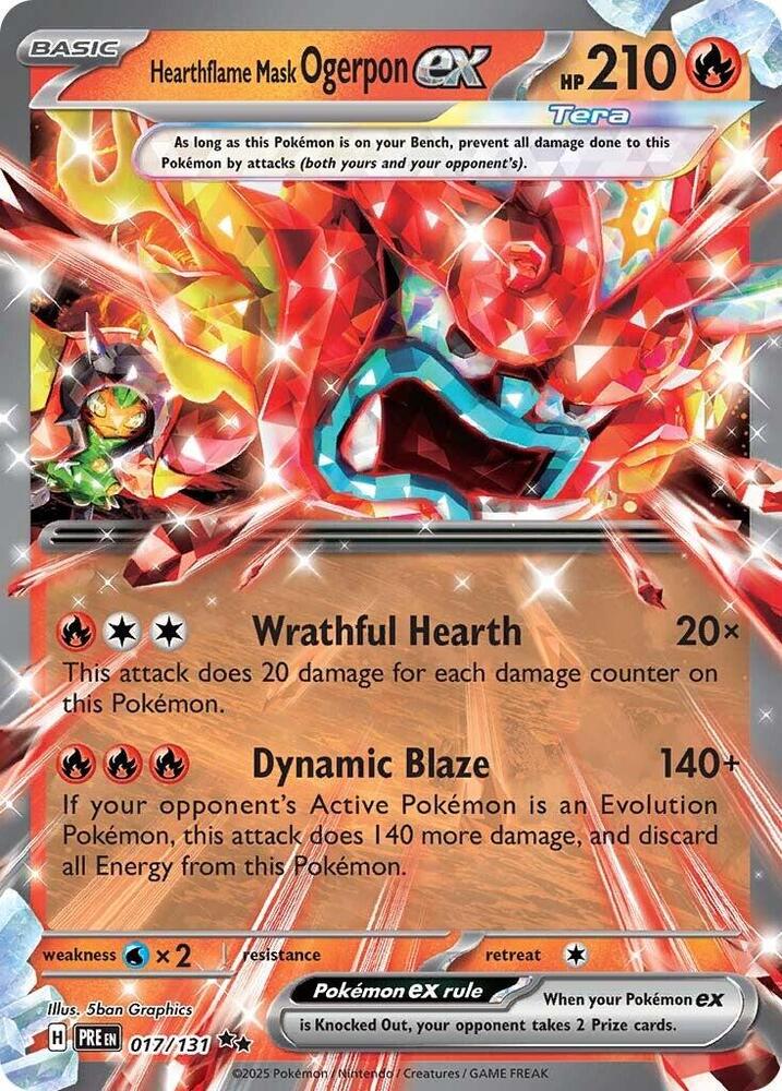 Hearthflame Mask Ogerpon ex 017/131 - Prismatic Evolutions - Pokémon TCG