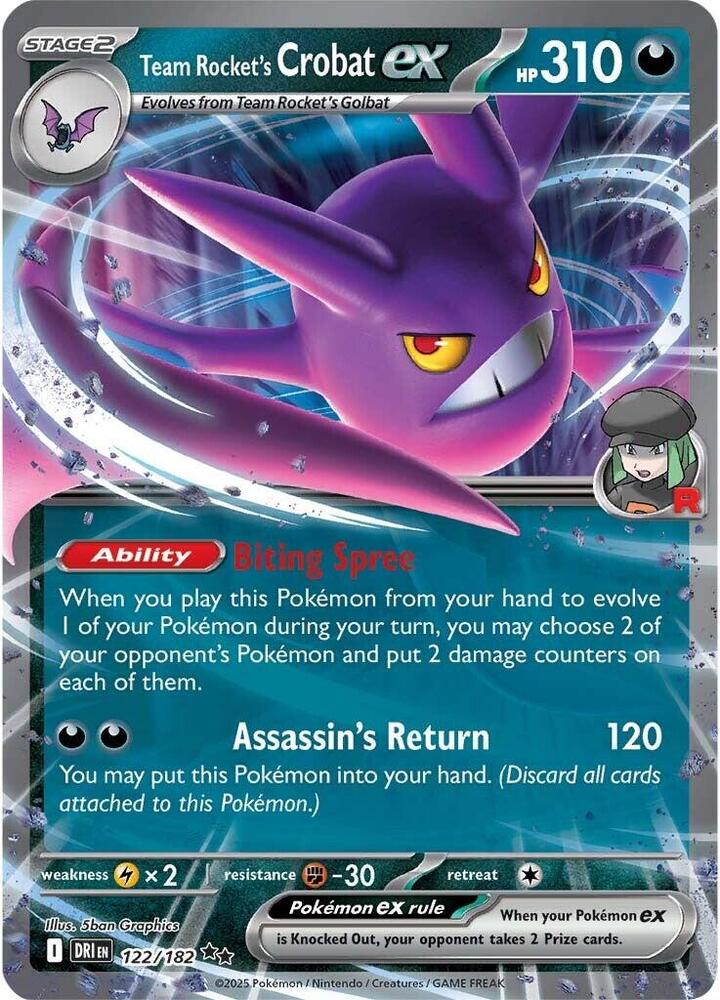 Team Rocket's Crobat ex 122/182 - Destined Rivals - Pokémon TCG