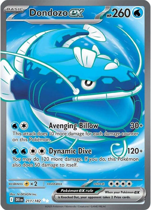 Dondozo ex 211/182 - Destined Rivals - Pokémon TCG