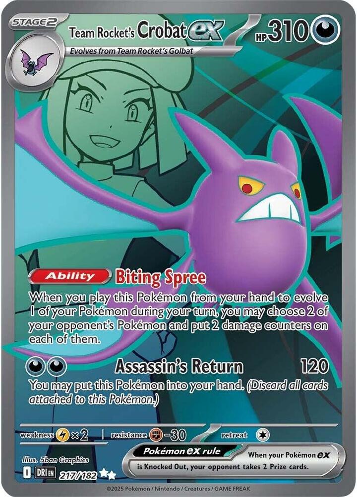 Team Rocket's Crobat ex 217/182 - Destined Rivals - Pokémon TCG