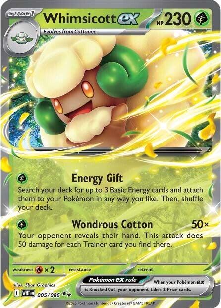 Whimsicott ex 005/086 - White Flare - Pokémon TCG