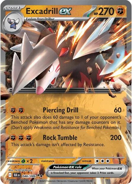 Excadrill ex 046/086 - Black Bolt - Pokémon TCG