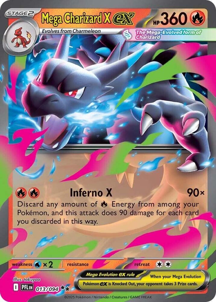 Mega Charizard X ex 013/094 - Phantasmal Flames - Pokémon TCG