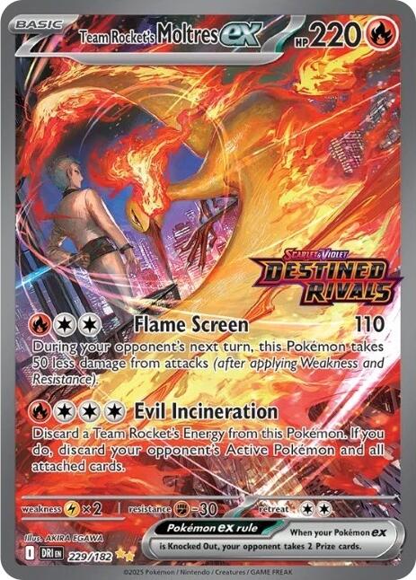 Team Rocket's Moltres ex (Destined Rivals Stamp) 229/182 - Miscellaneous Cards & Products - Pokémon TCG