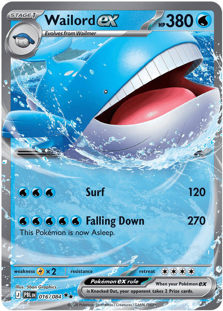 Wailord ex 016/084 - Pitch Black - Pokémon TCG