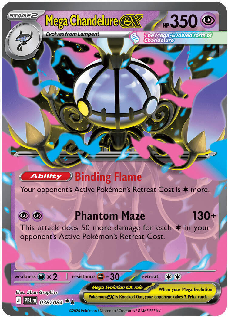Mega Chandelure ex 038/084 - Pitch Black - Pokémon TCG