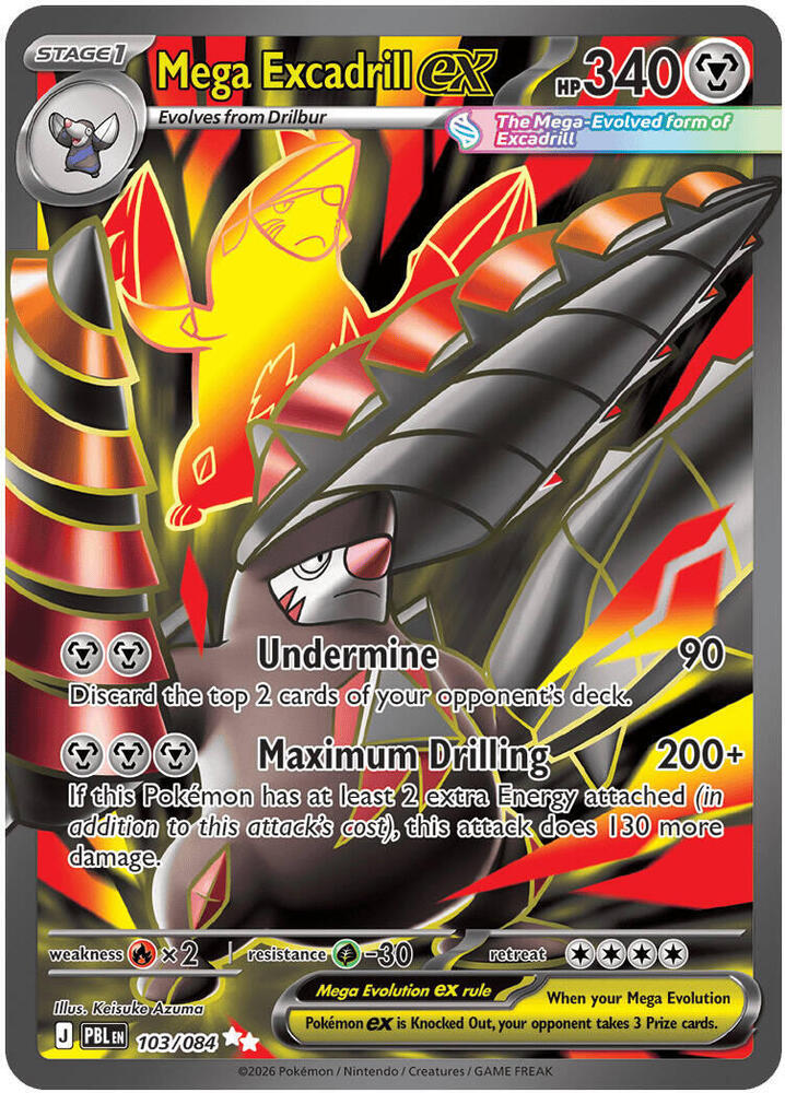 Mega Excadrill ex 103/084 - Pitch Black - Pokémon TCG