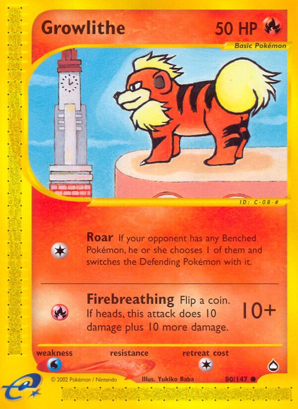Growlithe (80) 80/147 - Aquapolis - Pokémon TCG