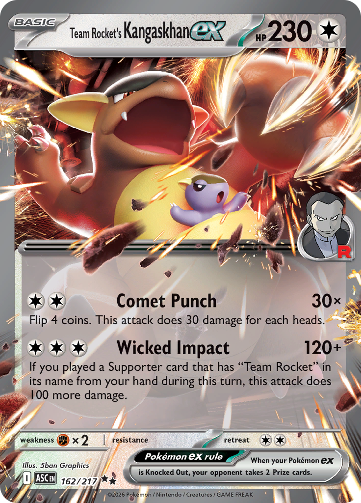 Team Rocket's Kangaskhan ex 162/217 - NM Inglés