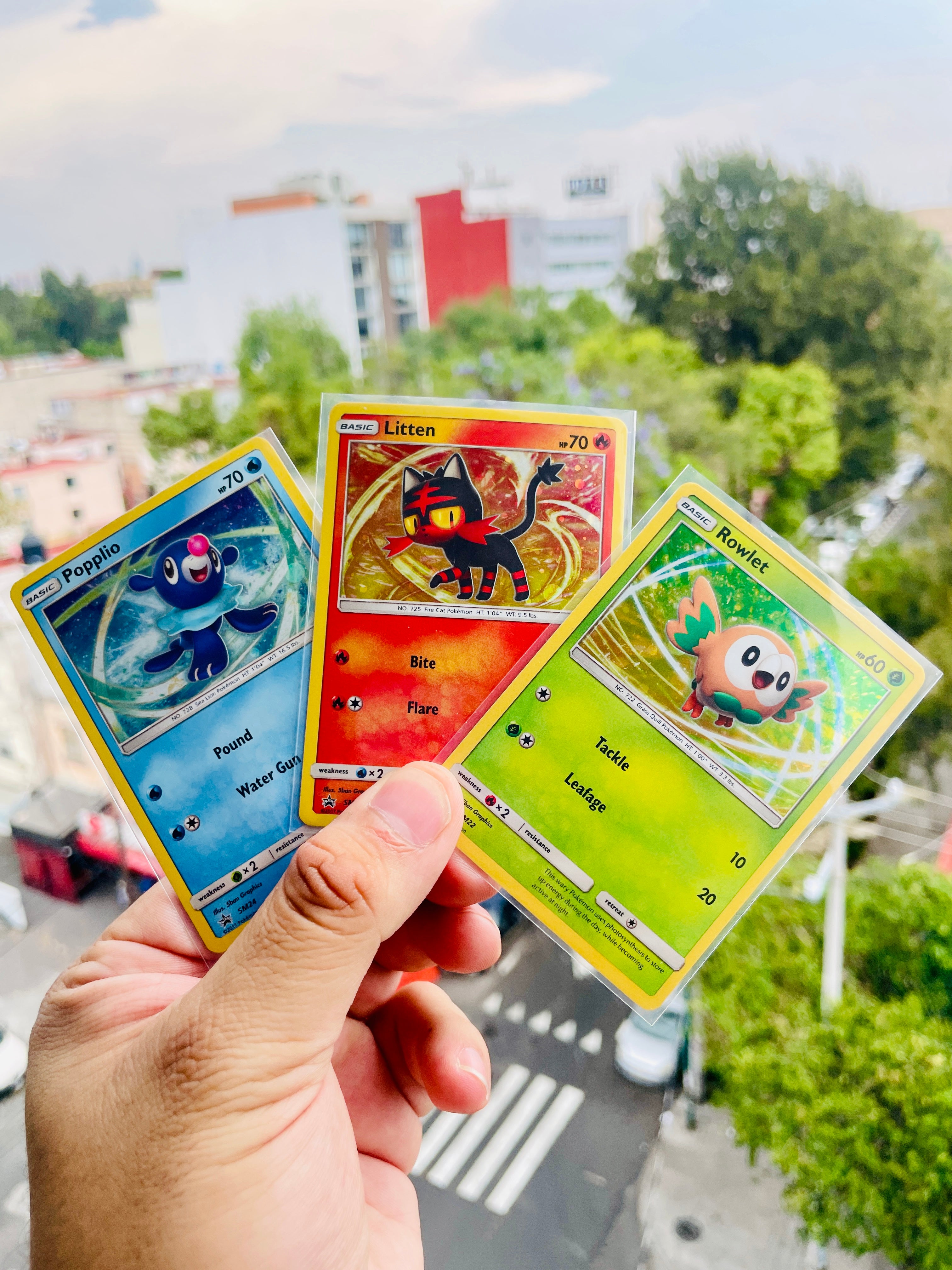 Popplio + Litten + Rowlet lot | Popplio SM24, Litten SM23, Rowlet SM22 | McDonald's 25th Anniversary Promo / Sun & Moon Promo | Carta Pokémon TCG | Inglés