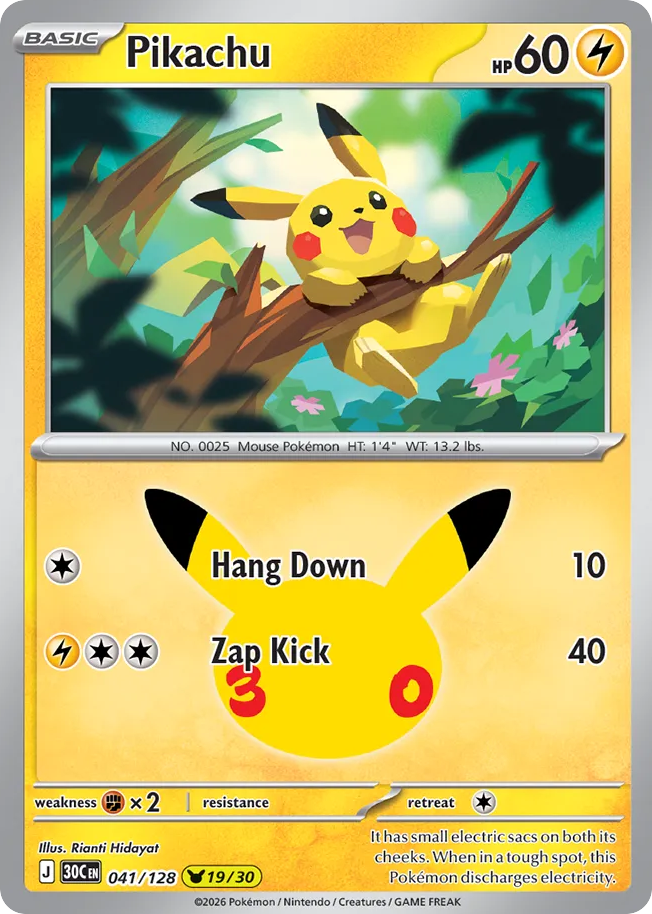 Pikachu 041/128 - NM Inglés