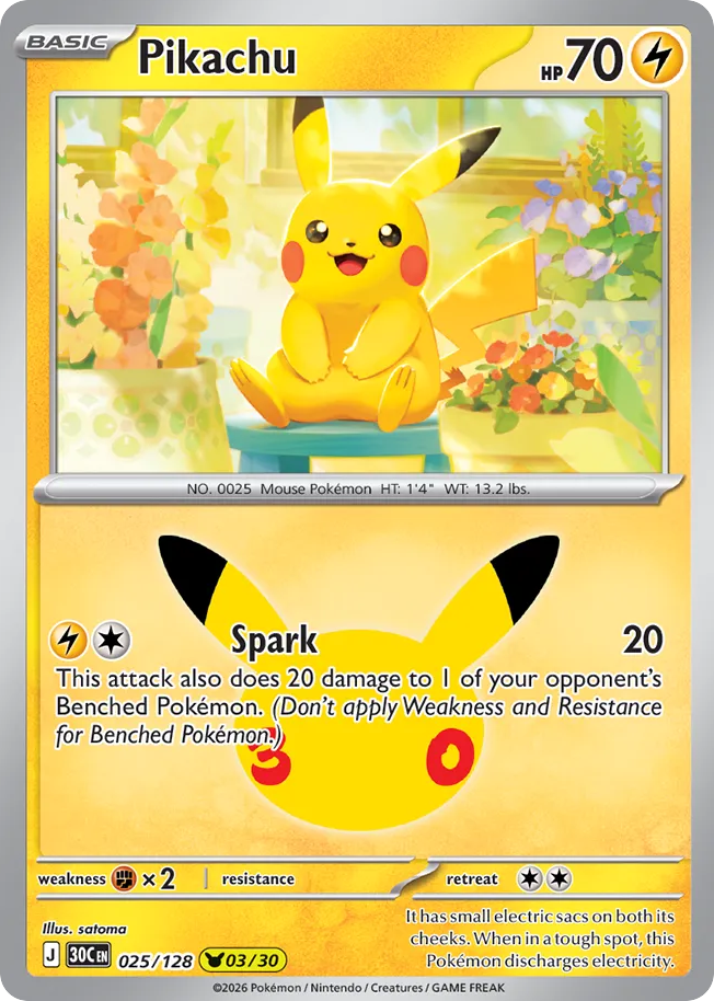 Pikachu 025/128 - NM Inglés