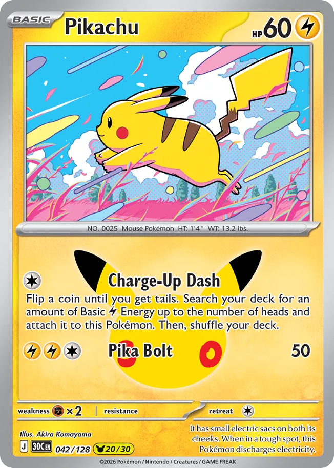 Pikachu 042/128 - NM Inglés