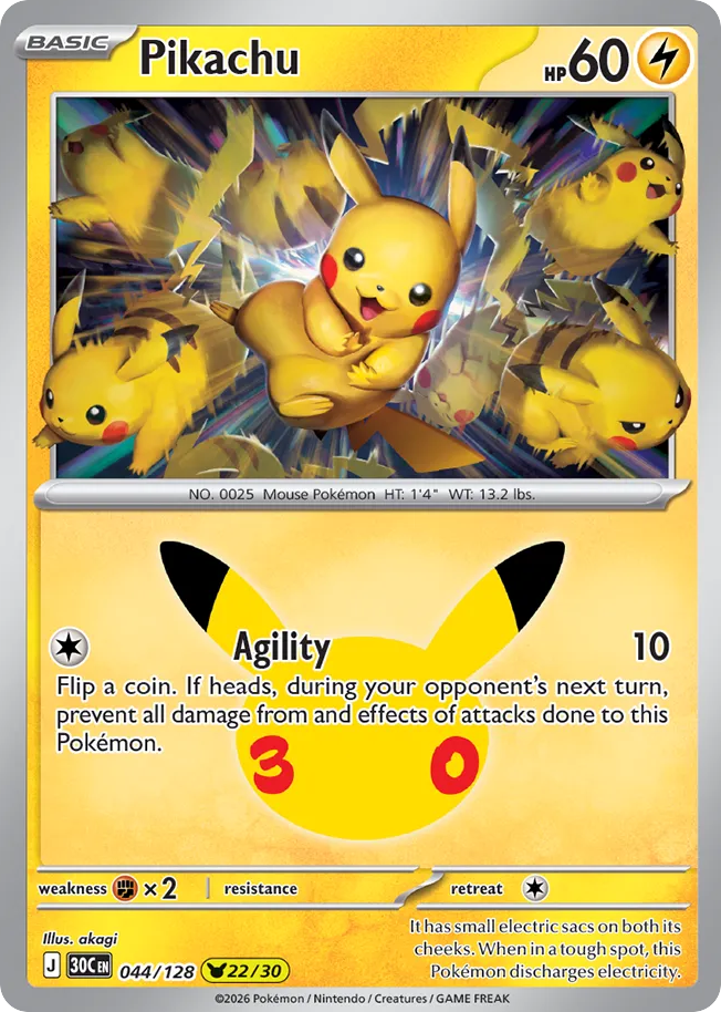 Pikachu 044/128 - NM Inglés