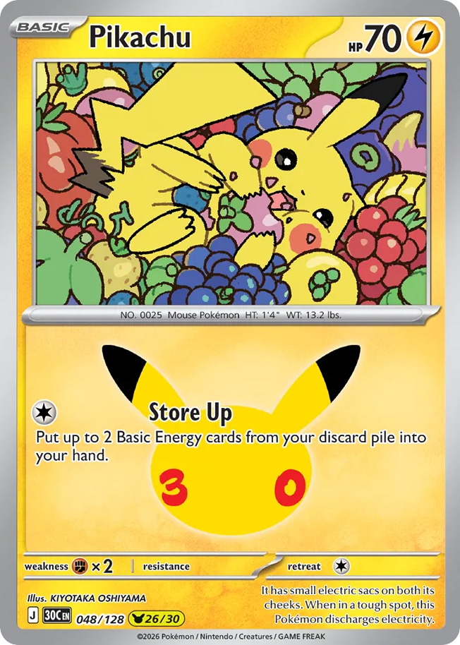 Pikachu 048/128 - NM Inglés