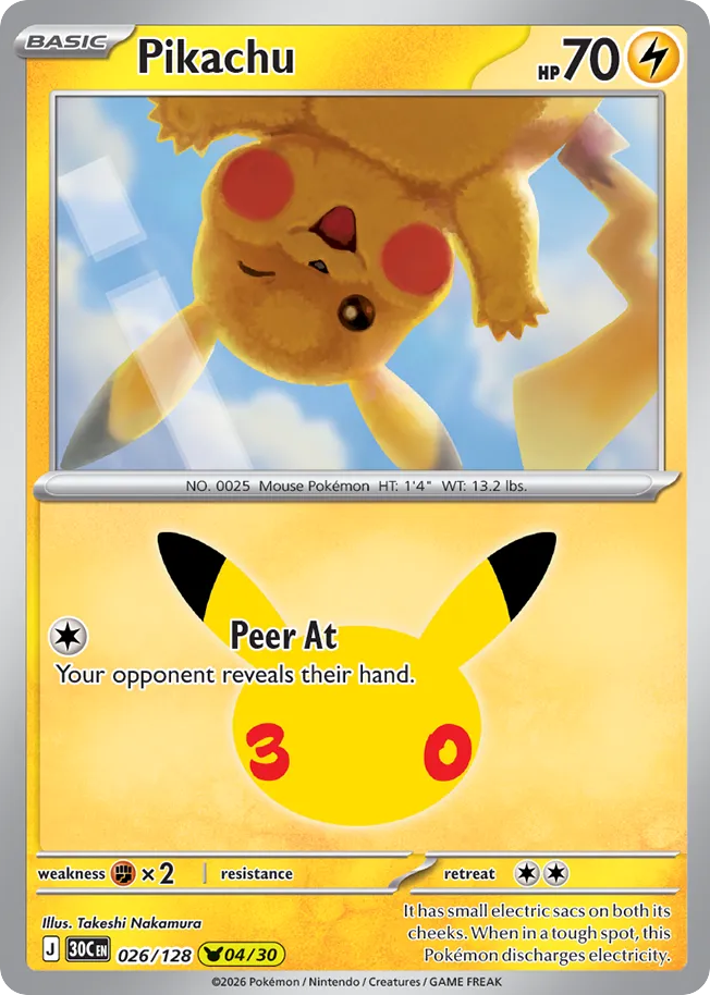 Pikachu 026/128 - NM Inglés