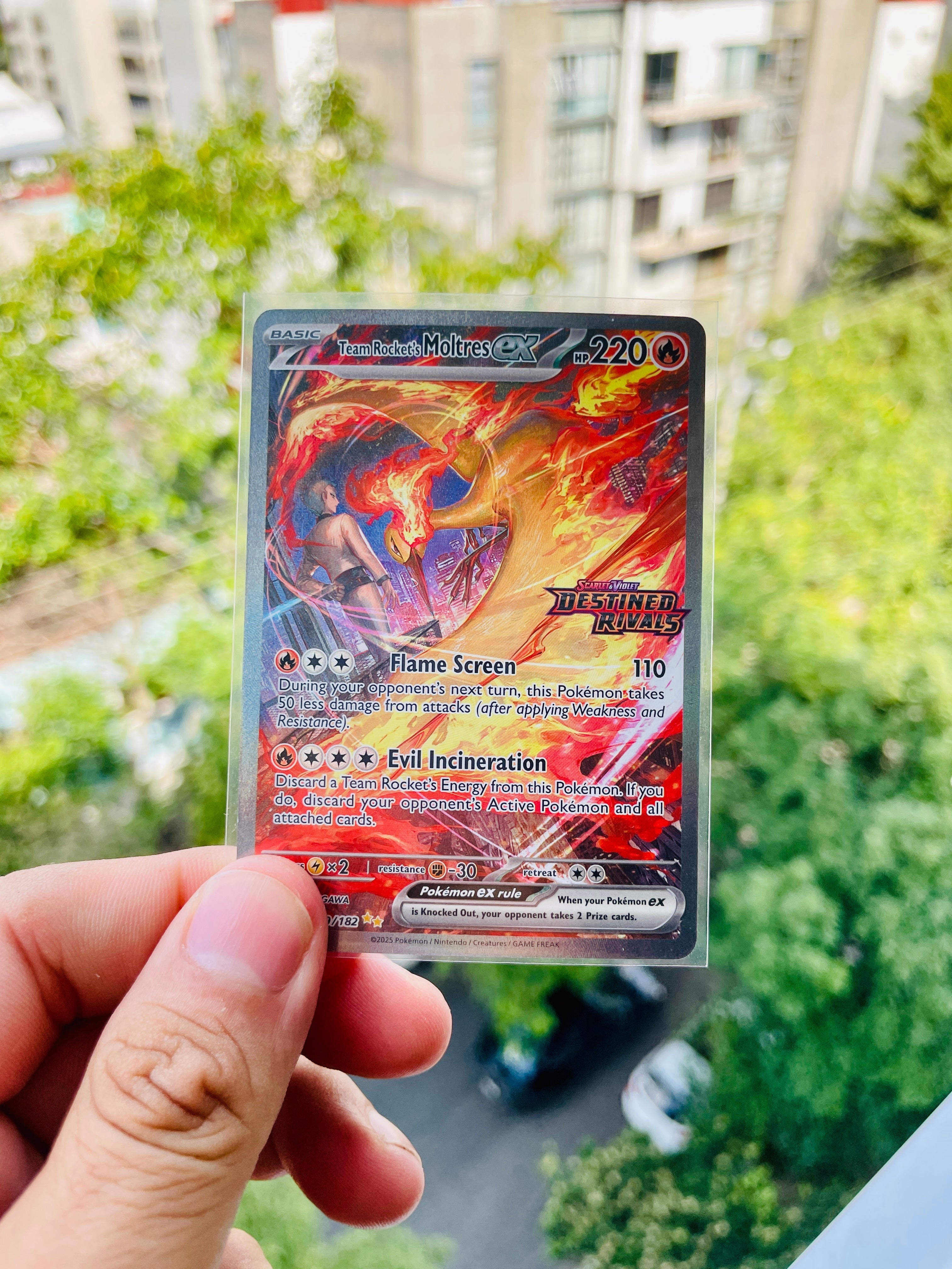 Team Rocket's Moltres ex (Destined Rivals Stamp) 229/182 - NM Inglés